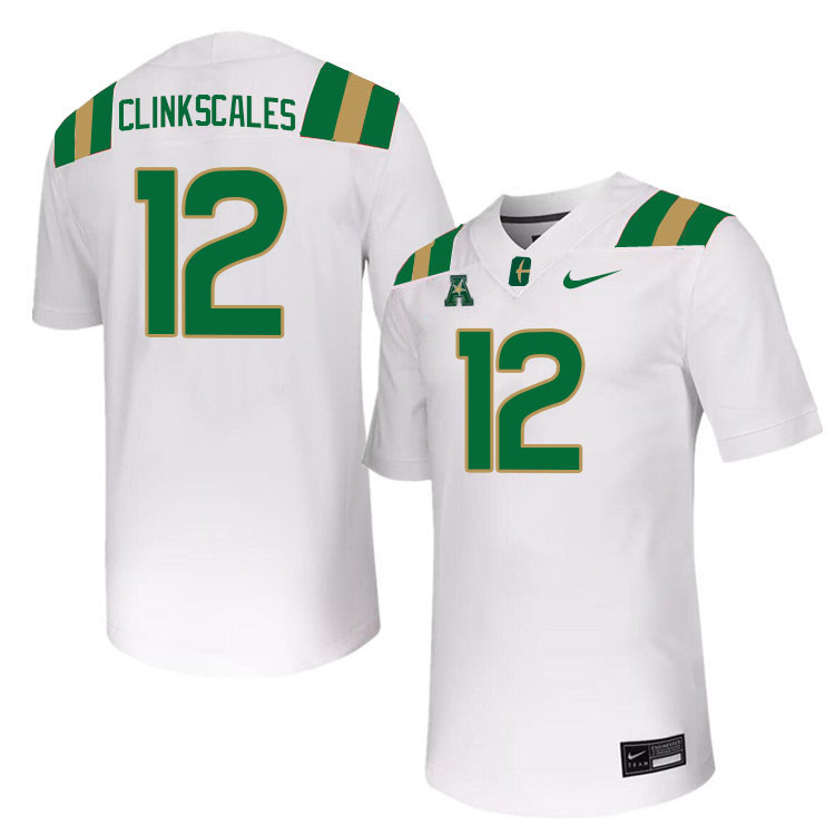 Charlotte 49ers #12 CJ Clinkscales College Football Jerseys Stitched-White